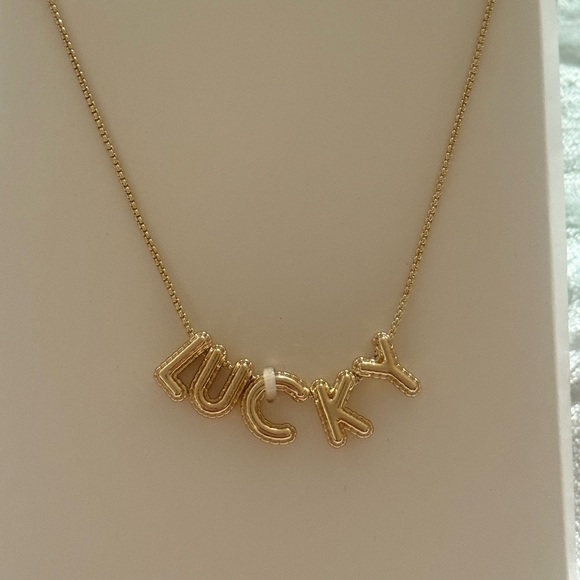 Kate Spade x Target Lucky Letter Charm Necklace 16” + 3” Extender, Gold NEW - Picture 4 of 6